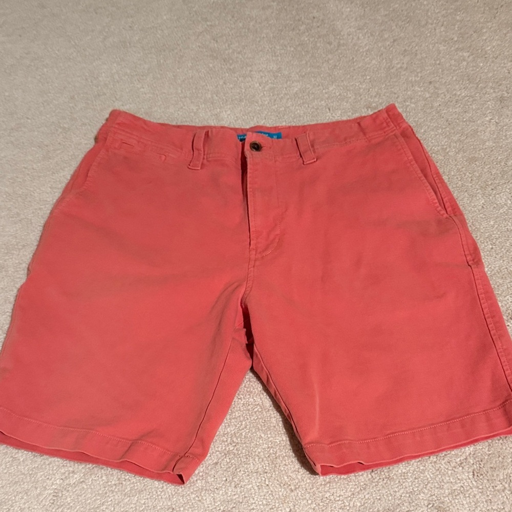 Tori Richard Coral Flat-Front Chino Shorts